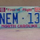 1994 North Carolina License Plate NC #NEM-13 NCP1