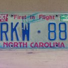 1998 North Carolina License Plate NC #RKW-88 NCA3