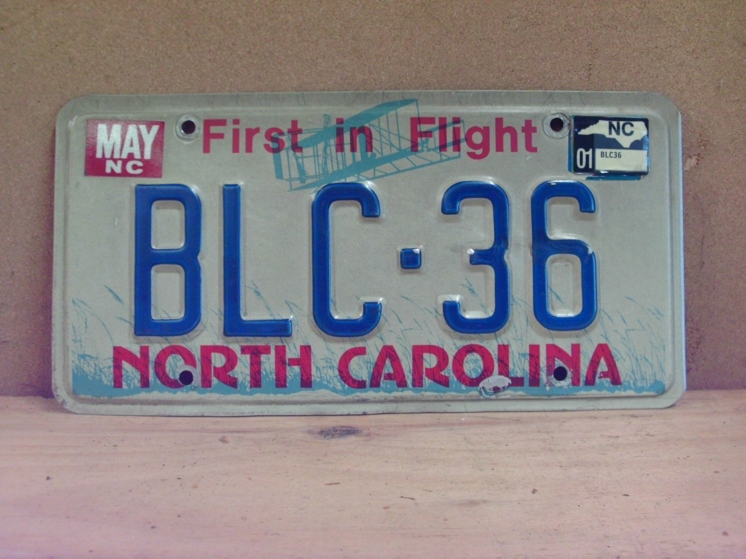 2001 North Carolina License Plate NC #BLC-36 NCP1
