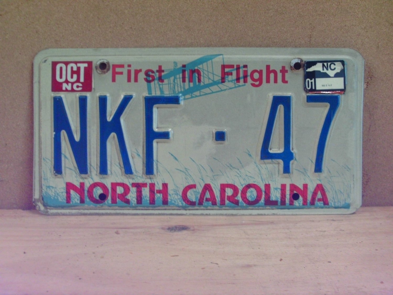 2001 North Carolina License Plate NC #NKF-47 NCP1