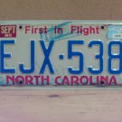 2005 North Carolina License Plate NC #EJX-538 NCP1