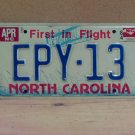 1984 North Carolina NC License Plate EPY-13 YOM VG NCA2