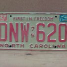 1981 North Carolina License Plate NC #DNW-620 NCP1