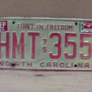 1984 North Carolina License Plate NC #HMT-355 NCP1