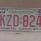1984 North Carolina License Plate NC #KZD-824 NCP1