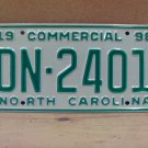 1998 North Carolina Commercial License Plate NC Mint! #DN-2401 NCN1