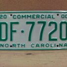 2000 North Carolina Commercial License Plate NC Mint! #DF-7720 NCN1