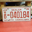 2006 North Carolina Dealer License Plate NC VG #ID-040184 NCN1