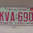 1979 North Carolina NC Passenger YOM License Plate KVA-690 VG-N NC3