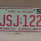 1980 North Carolina NC Passenger YOM License Plate JSJ-122 VG NC3