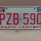 1981 North Carolina NC License Plate PZB-590 YOM VG NCY3