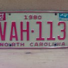 1981 North Carolina NC License Plate VAH-113 YOM VG NCY4