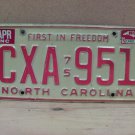 1982 North Carolina NC Passenger YOM License Plate CXA-951 VG NCY3