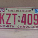 1983 North Carolina Passenger YOM License Plate VG NC KZT-409 NCY3
