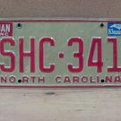 1983 North Carolina Passenger YOM License Plate VG NC SHC-341 NCY3