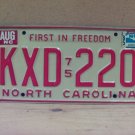 1985 North Carolina NC License Plate KXD-220 YOM VG NCY3