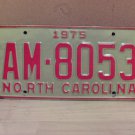 1975 North Carolina YOM Truck License Plate NC AM-8053 VG NCY5