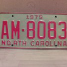 1975 North Carolina YOM Truck License Plate NC AM-8083 VG NCY5