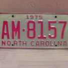 1975 North Carolina YOM Truck License Plate NC AM-8157 VG NC7