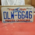 2017 North Carolina License Plate NC #DLW-6646 NCA3