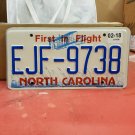 2018 North Carolina License Plate NC #EJF-9738 NCA3