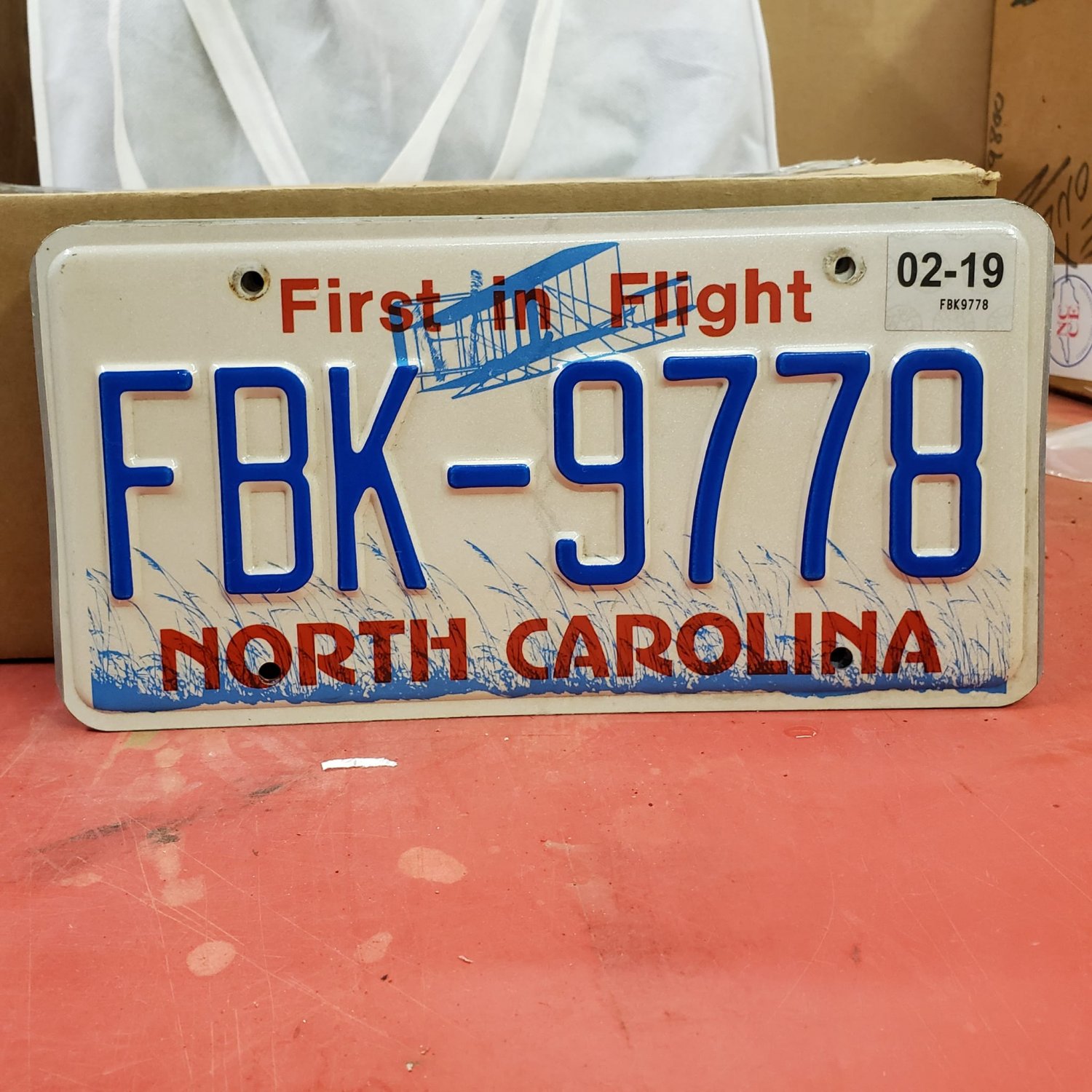 2019 North Carolina License Plate NC #FBK-9778 NCP1