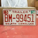 2007 North Carolina License Plate NC #BM-99451 NCA3