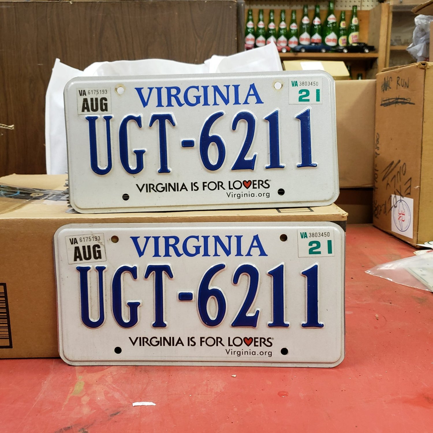 2021 Virginia License Plate Pair VA #UGT-6211 NCP1