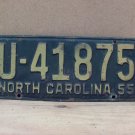 1955 North Carolina Rental Car U-Drive-It License Plate Tag NC #U-41875 VG NCT1