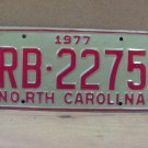 1977 North Carolina Rental Car U-Drive-It License Plate Tag NC #RB-2275 Mint NCT1