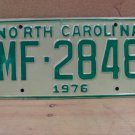 1976 North Carolina NC Manufacturer License Plate MF-2848 EX NCD1