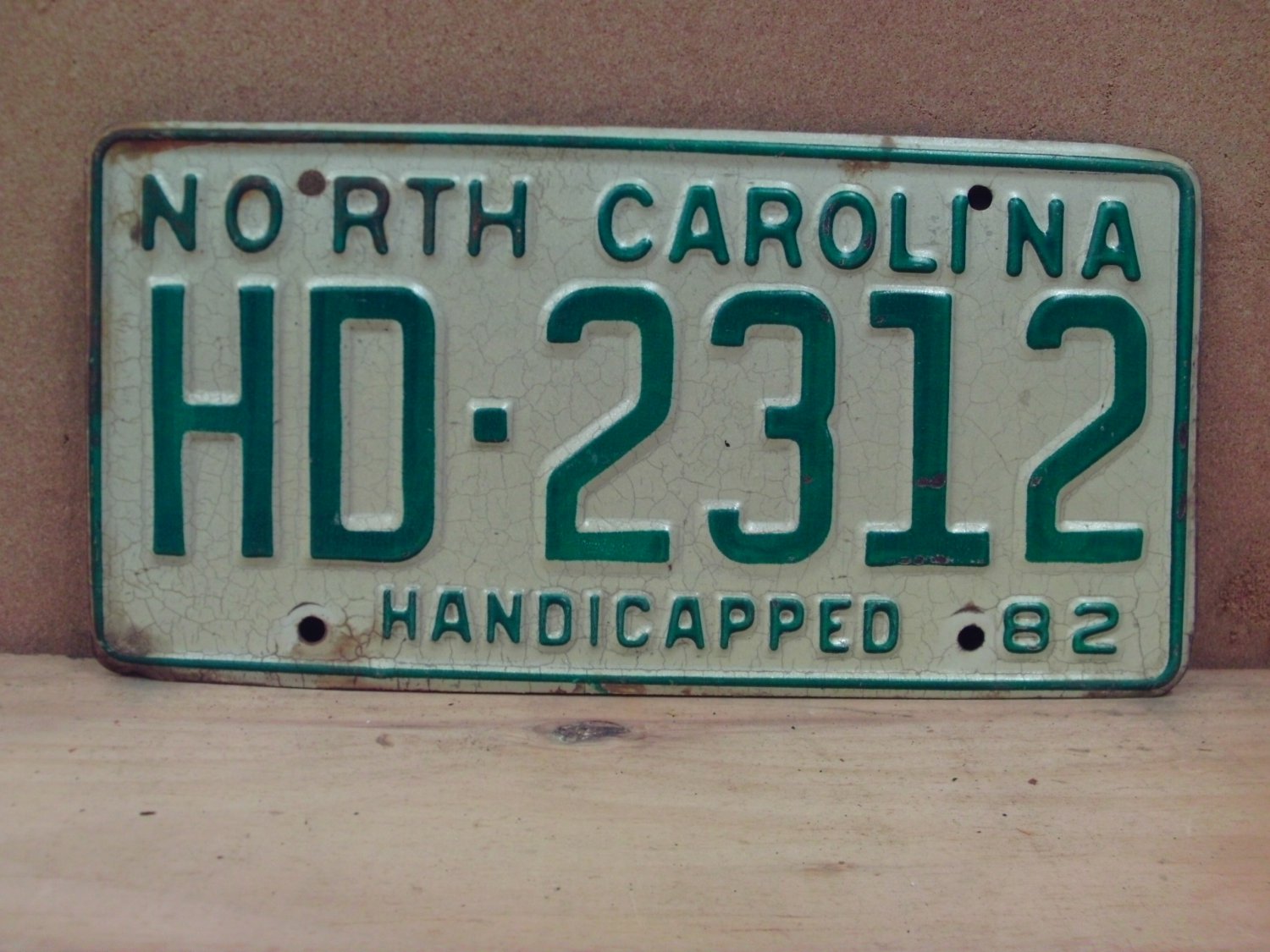 1982 North Carolina NC Handicapped License Plate HD-2312 VG- NCH1