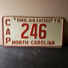 1975 North Carolina NC Civil Air Patrol License Plate CAP-246 NCM1
