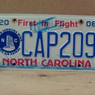 2006 North Carolina NC Civil Air Patrol License Plate CAP-209 NCM1
