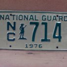 1976 North Carolina NC National Guard License Plate NC-714 Mint! NCM1