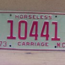 1973 North Carolina NC Horseless Carriage YOM License Plate 10441 NCQ1