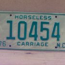 1976 North Carolina NC Horseless Carriage YOM License Plate 10454 NCQ1