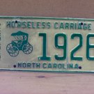 1980s North Carolina NC Horseless Carriage License Plate 1926 NCO2