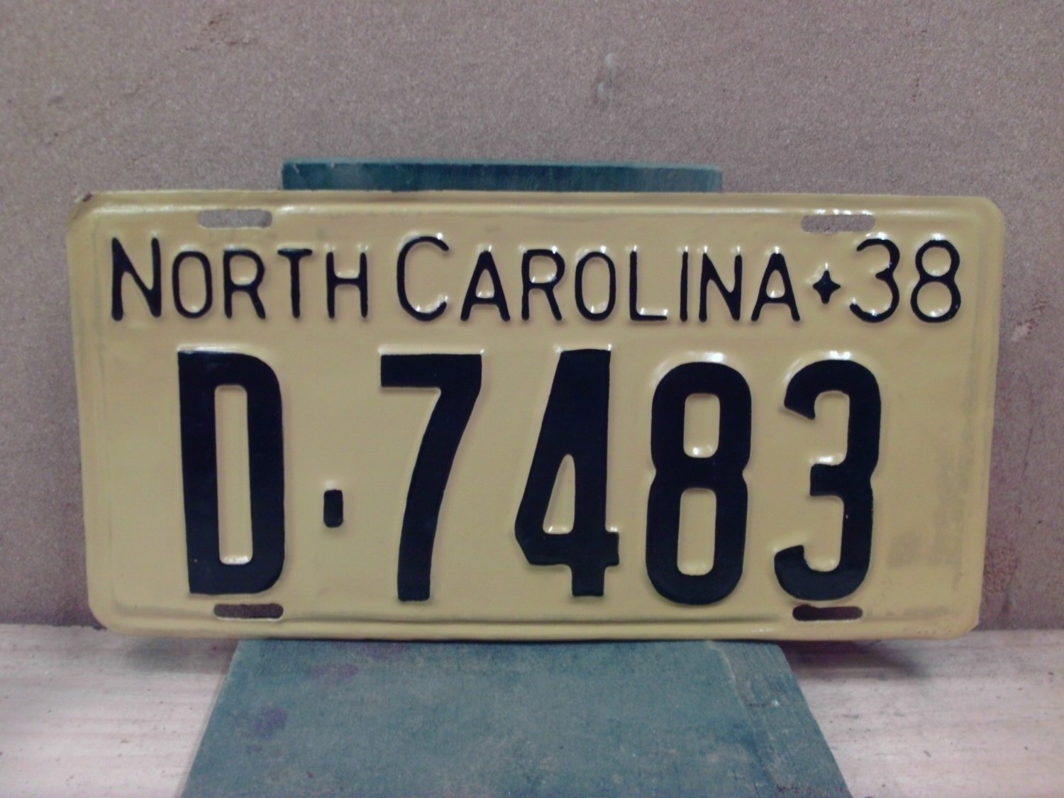 1938 North Carolina Dealer License Plate Pair NC D7483 NCD1