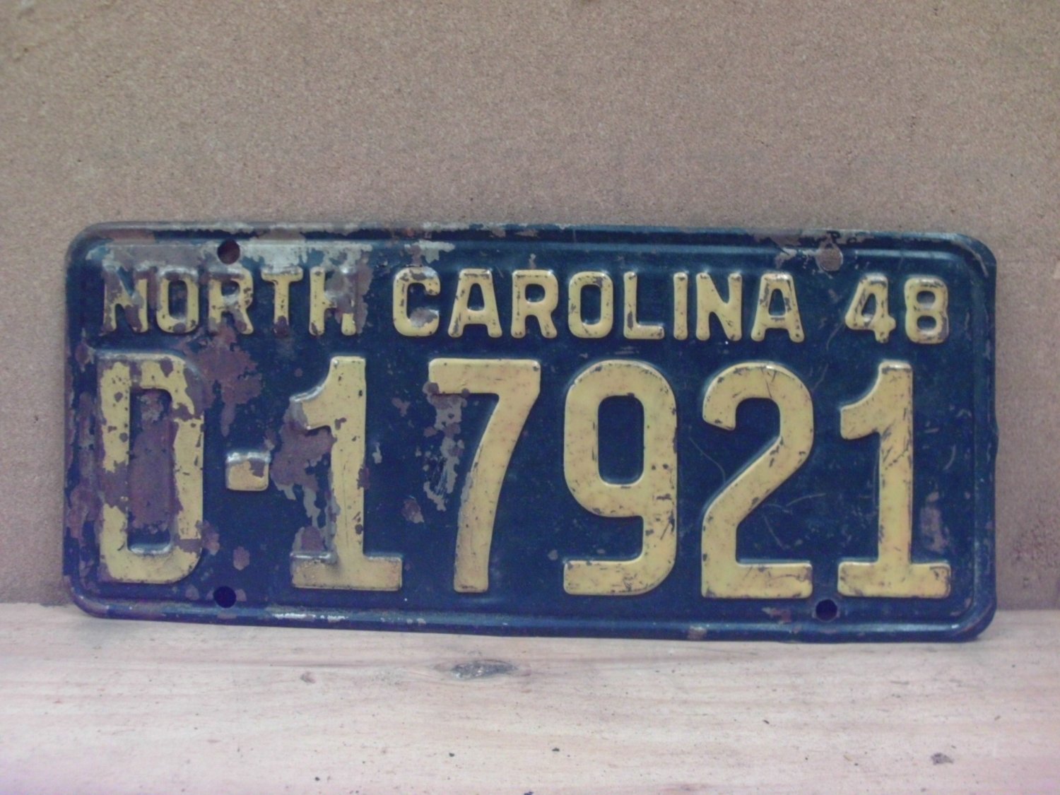 1948 North Carolina Dealer License Plate NC D17921 NCD1