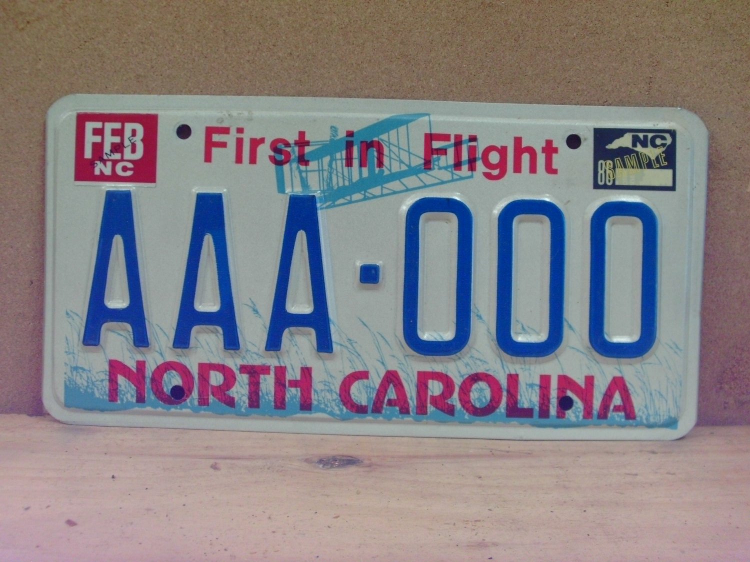 1986 North Carolina Sample License Plate NC AAA 000 NCO1   6553bbb805fc7 318531b 