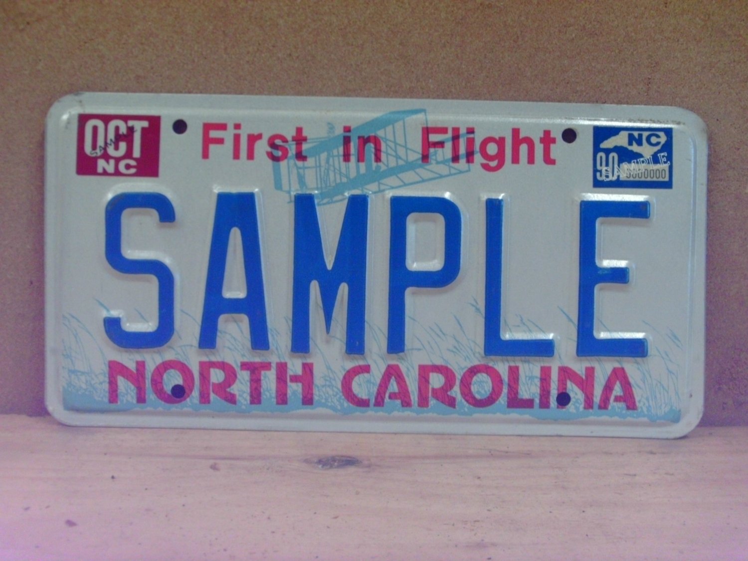 1990 North Carolina Sample License Plate NC SAMPLE NCO1