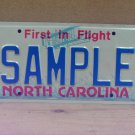 Undated 3M Test North Carolina Sample License Plate NC SAMPLE NCO1