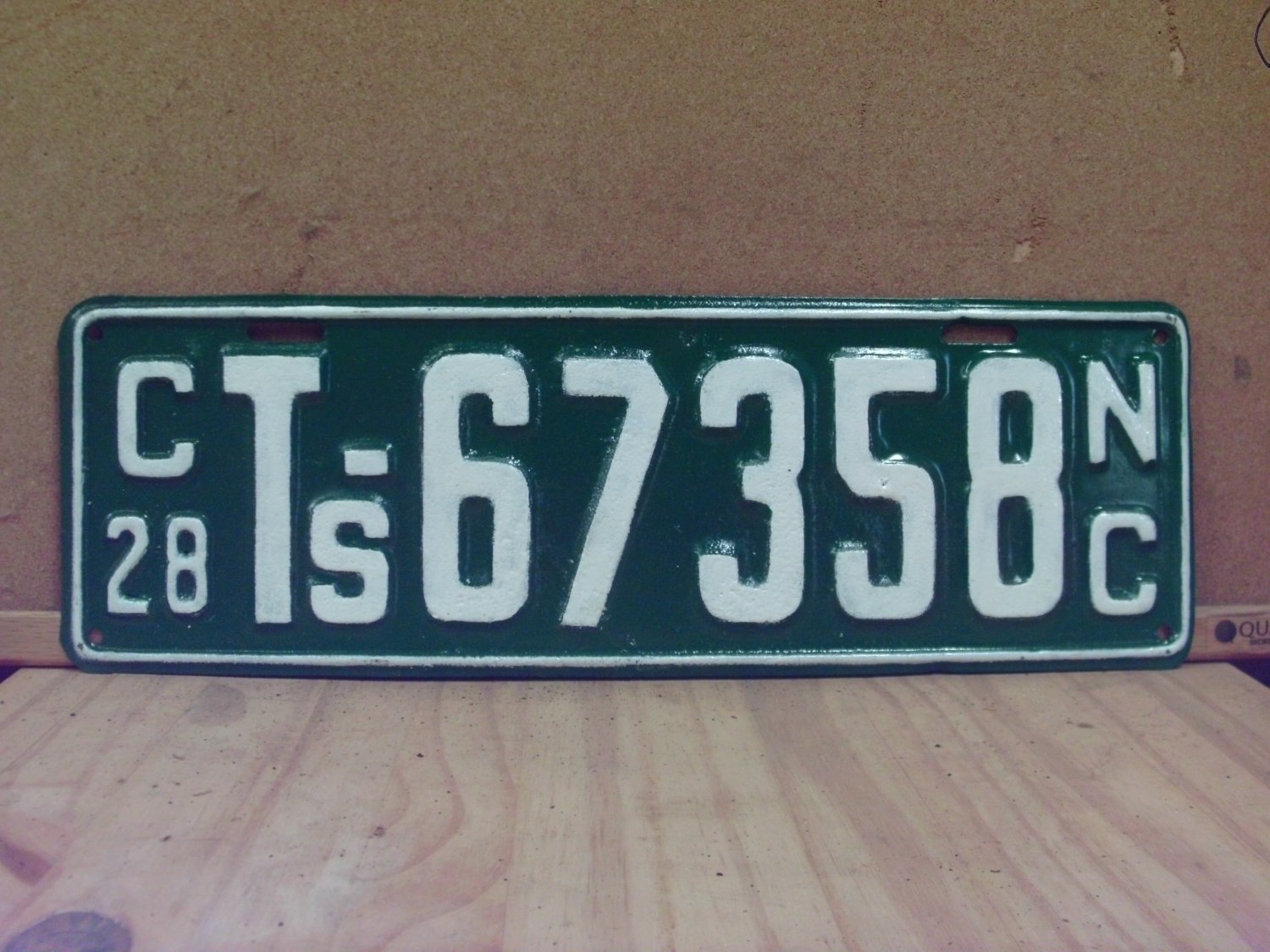 1928 North Carolina Solid Tire Truck License Plate NC Ts-67358 VG-RP