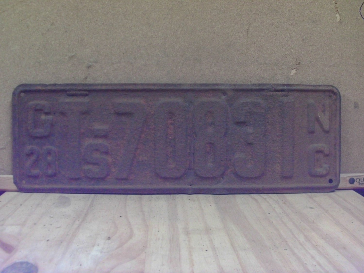 1928 North Carolina Solid Tire Truck License Plate NC Ts-70831