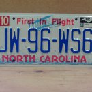 2001 North Carolina Vanity License Plate NC JW-96-WS6 NCT1