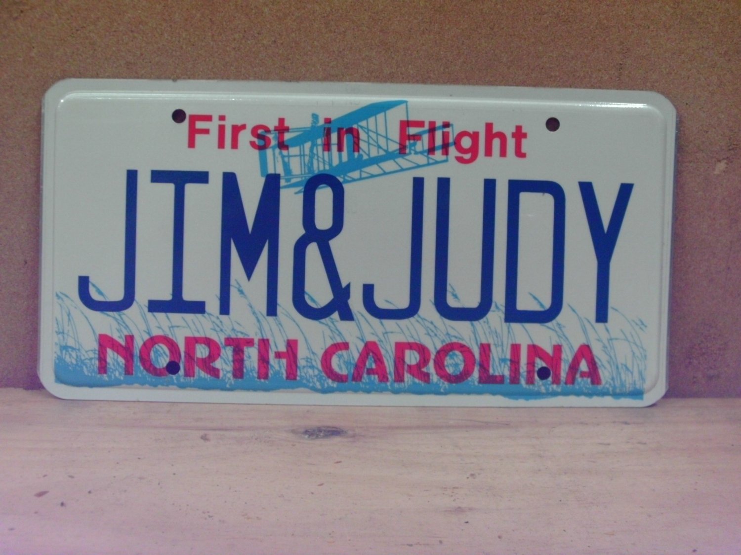 2010s North Carolina Flat Vanity License Plate NC JIM&JUDY NCT1
