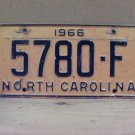1966 North Carolina Common Carrier Truck License Plate NC 5780-F NCB2