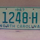 1967 North Carolina Contract Carrier Truck License Plate NC 1248-H NCB2