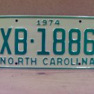 1974 North Carolina Contract Carrier Truck License Plate NC XB-1886 NCB2